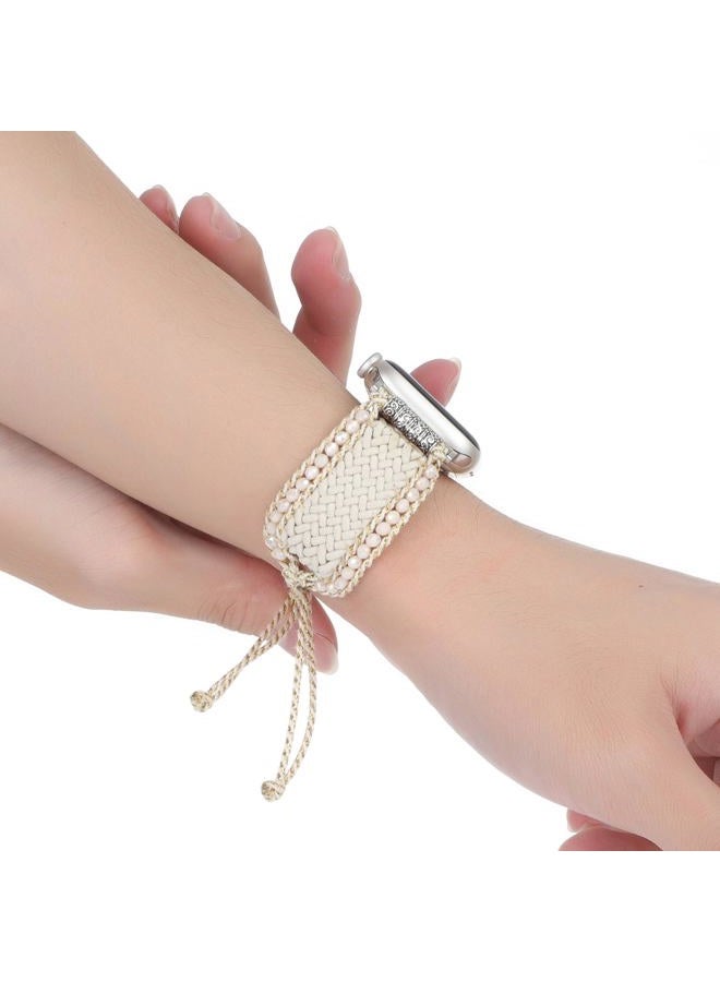 TERKOWQI Boho Nylon Band Compatible with Apple Watch 38mm 40mm 41mm 42mm 44mm 45mm 49mm, Adjustable Retro Bracelet Handmade Woven Braided Beaded Bohemian Strap for iWatch Series 9/8/SE/Ultra/7/6/5/4/3/2/1 - Image 5