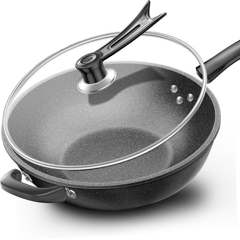 Maifan Stone Non-Stick Pan Household Cooking Pan Lightweight Frying Pan Frying Pan Universal Stove Wrought Iron Pan Wholesale(34cm without cover and ears) - Image 5