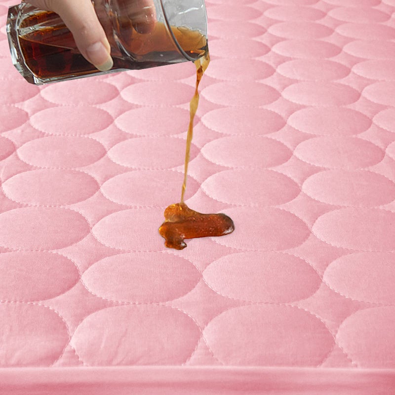 Biloban Crib Mattress Protector Sheets Waterproof 2 Pack, Quilted Crib Mattress Pad Cover Fitted Fits for Baby Toddler Bed Mattress, Aqua & Pink, 52” x 28” - Image 3