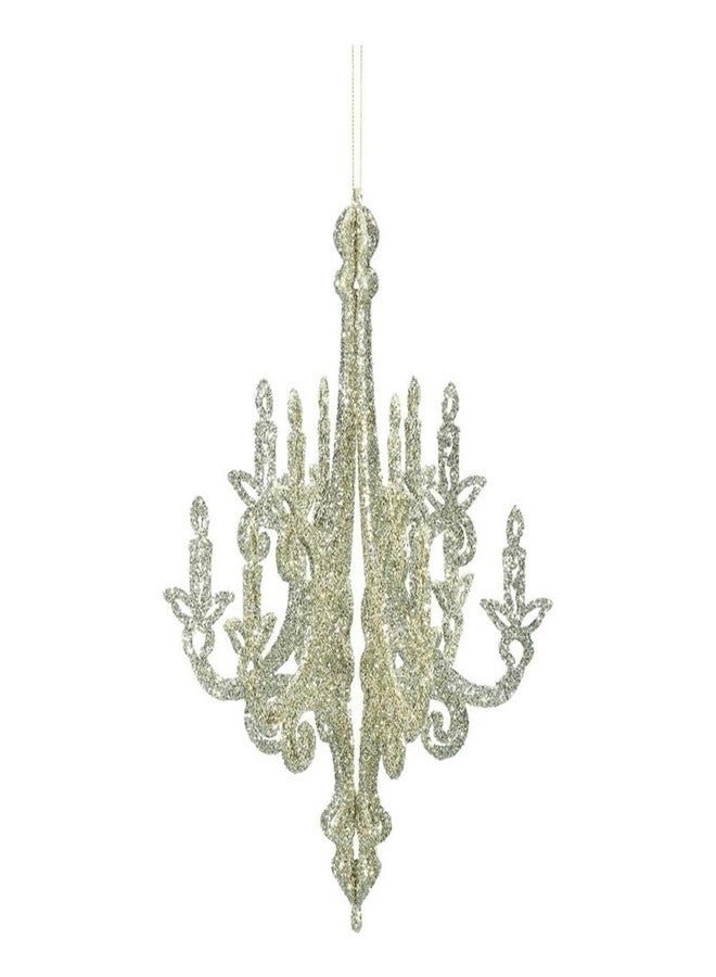 Vickerman 12" Chandelier Christmas Ornaments in Champagne Gold (Set of 3)