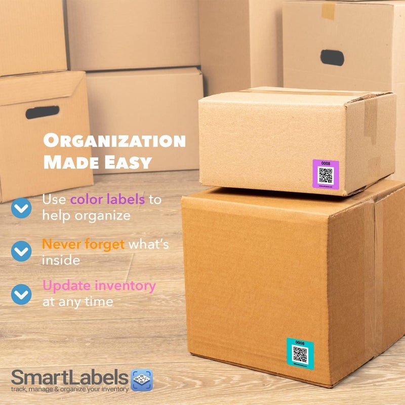 Smart Labels QR Code Stickers Pack of 48 (Modern) Made in USA - QR Code Labels for Storage & Inventory Tracking, Storage Unit Organization, App Stickers for Inventory Organization & Moving Supplies - Image 5