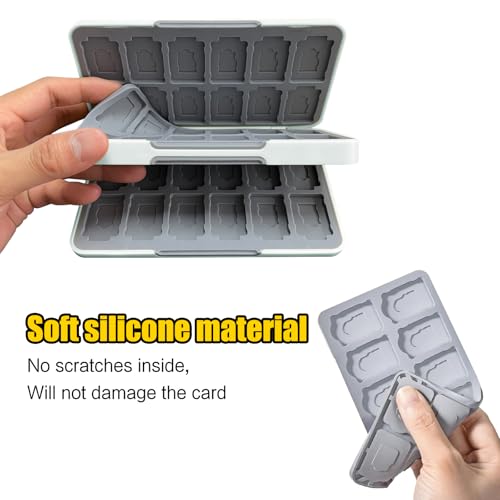 doepeBAE Switch Game Card Case Compatible with Nintendo Switch,Game Card Storage Holder,New Portable Thin Card Protection Case with 48 Game Card Slots and 48 TF Card Slots (Z-White) - Image 2