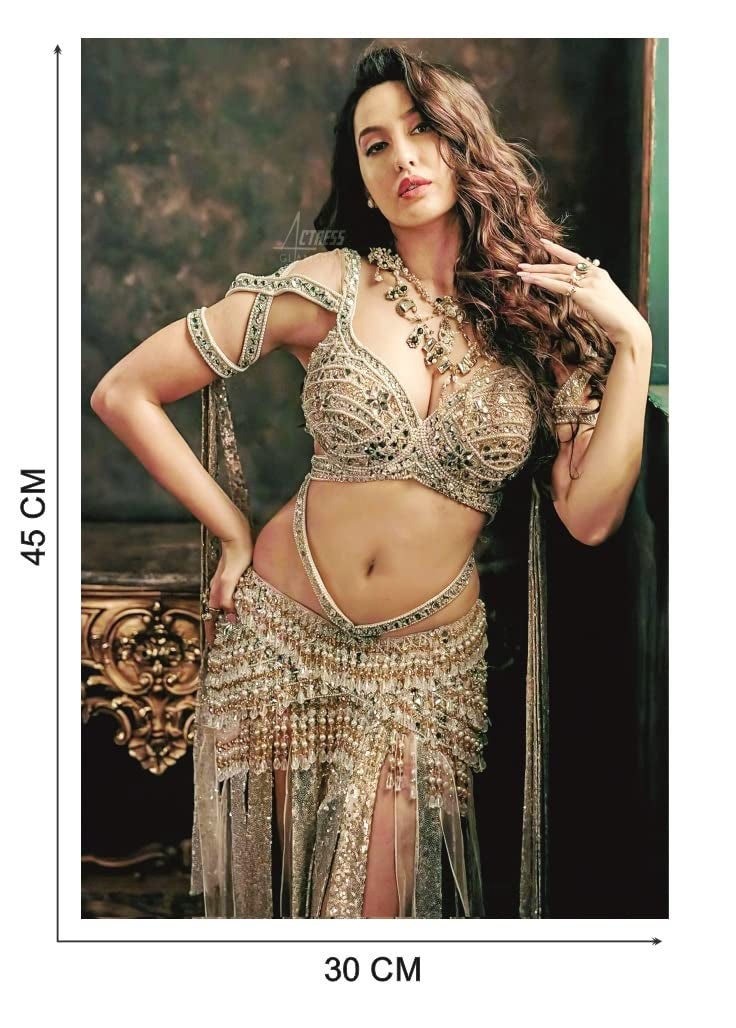 Techgifti Nora Fatehi Acter HD Wall Poster for Kids Room, Bedroom, Living Room, (Multicolor, Size -30Cm X 45Cm) - Image 2