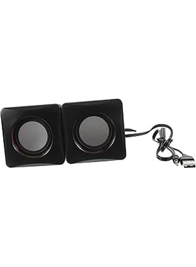 Jojofuny Mini USB Desktop Computer Speakers For Phones And Tablets Black - Image 1