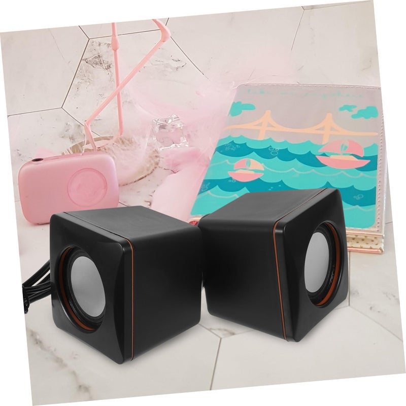 Jojofuny Mini USB Desktop Computer Speakers For Phones And Tablets Black - Image 4