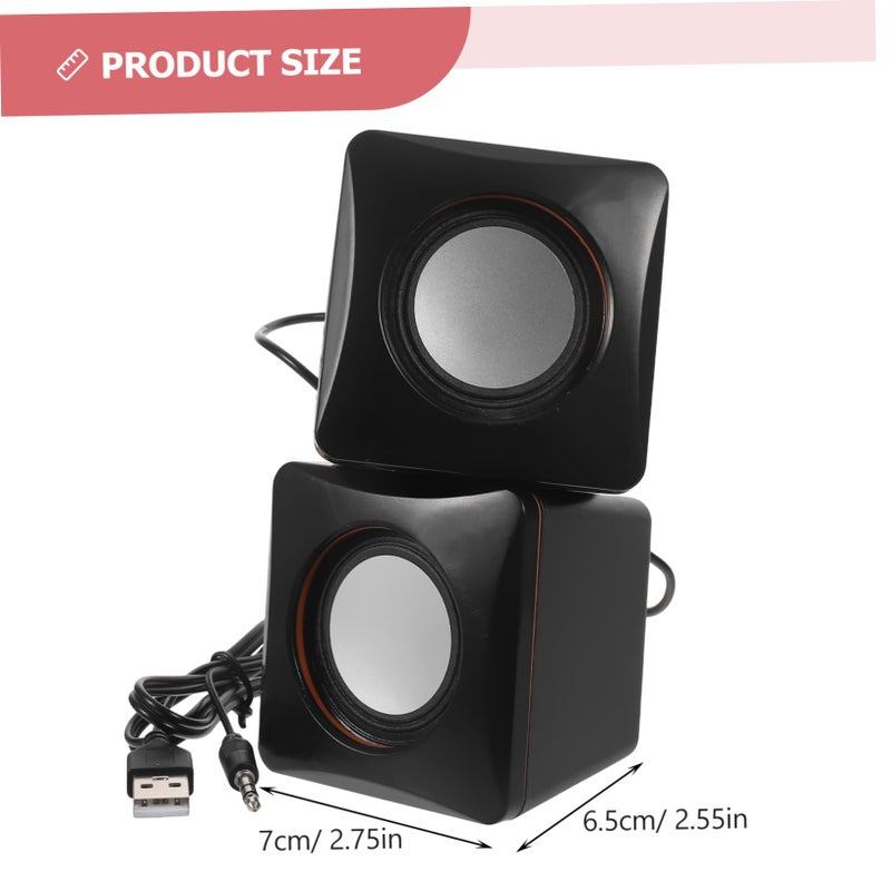 Jojofuny Mini USB Desktop Computer Speakers For Phones And Tablets Black - Image 3