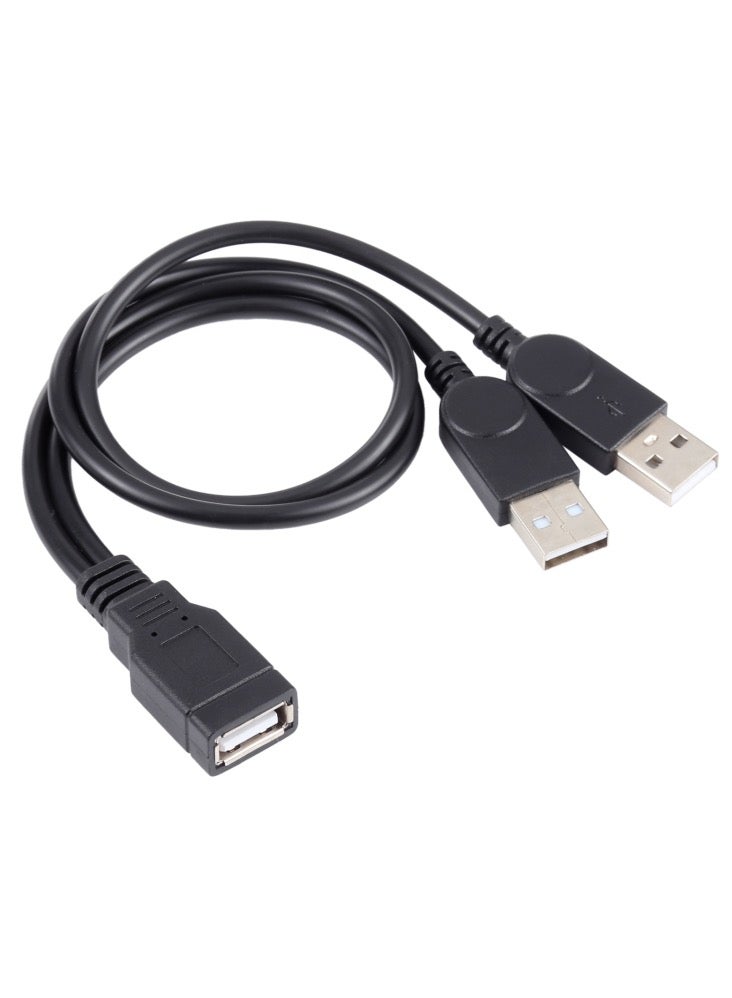كابل USB أنثى إلى 2 USB ذكر، الطول: حوالي 30 سم - Image 1