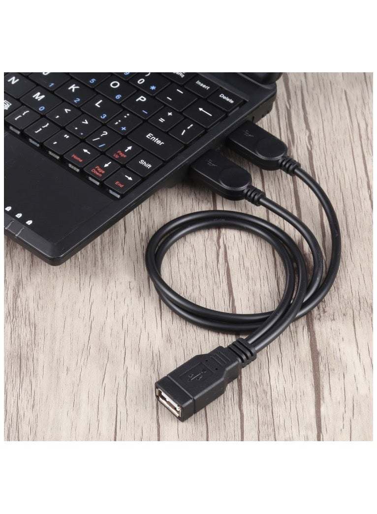 كابل USB أنثى إلى 2 USB ذكر، الطول: حوالي 30 سم - Image 4