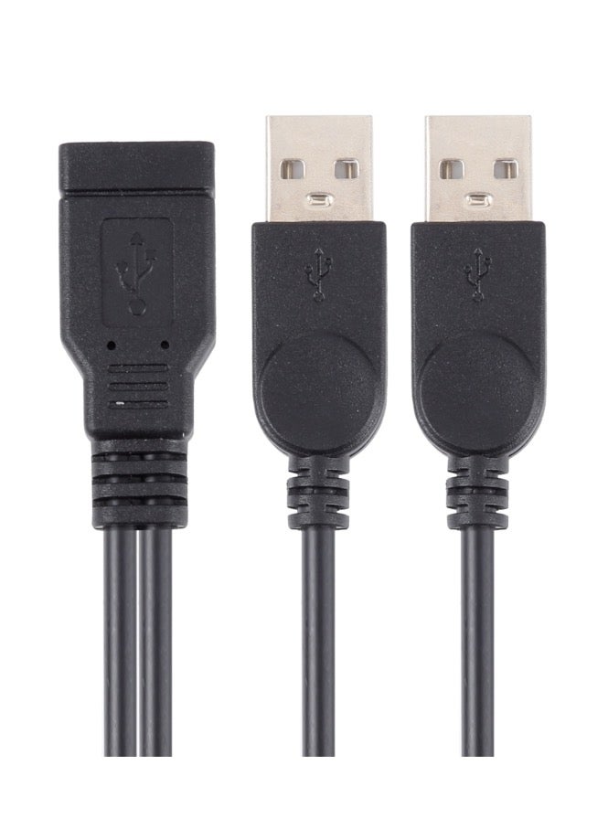 كابل USB أنثى إلى 2 USB ذكر، الطول: حوالي 30 سم - Image 3