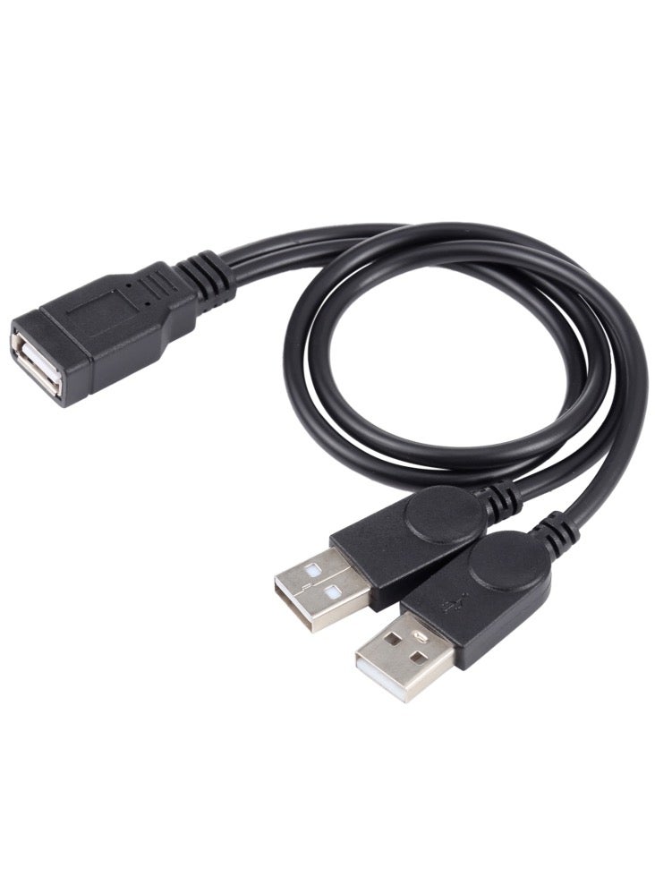 كابل USB أنثى إلى 2 USB ذكر، الطول: حوالي 30 سم - Image 2