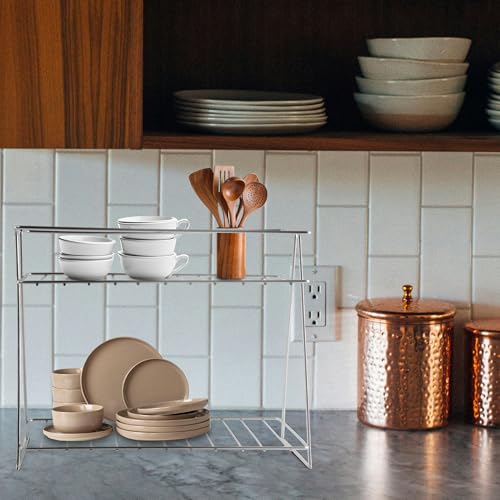 Niyara Stainless Steel Kitchen Stand, Kitchen Organizer 2-Tier Basket For Multistorage/Multipurpose Uses, Standing Shelf Rack For Home & Kitchen, Countertop, Tabletop (2- Tier Steel Rack) - Image 1