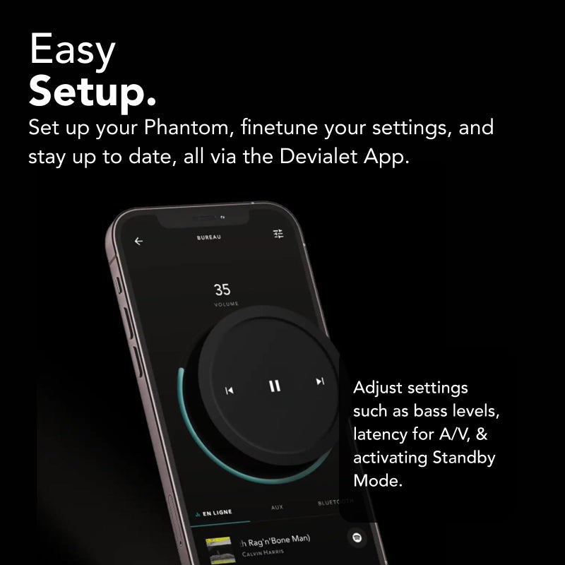 Devialet - Phantom II 98 dB - Compact Wireless Speaker - Iconic White - High-Fidelity Sound - Zero Distortion - Multiroom Sync. - Bluetooth Speaker - Image 2