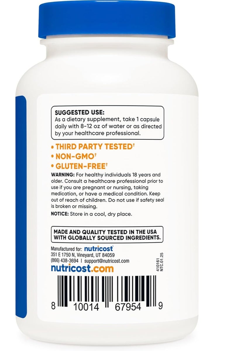 فيتامين ب1 الثيامين 500 ملغ، 120 كبسولة تكفي لمدة 4 أشهر - Image 3