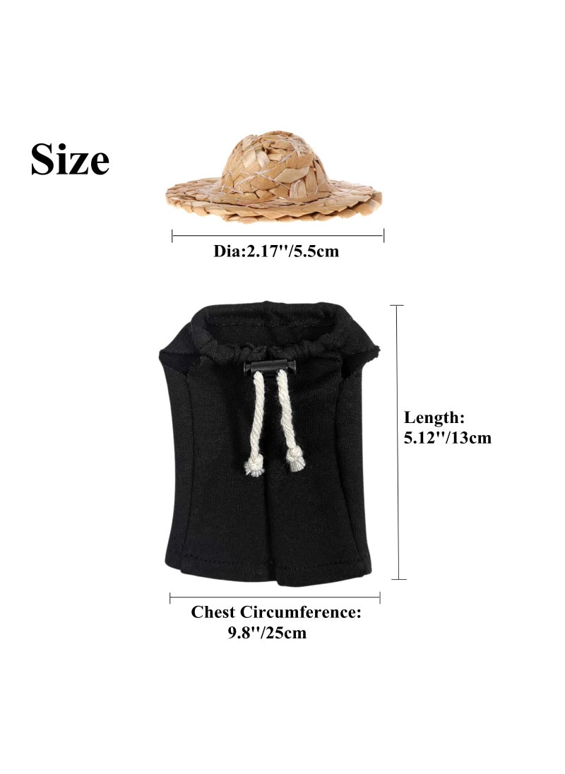 SYOSI 4 Pack Lizard Clothes for Bearded Dragons, with Straw Hat Set Reptile Apparel Handmade Sleeveless T-Shirt Vest for Lizard Bearded Dragon Crested Gecko Chameleon (L, 4 Pack Set)  - Image 2