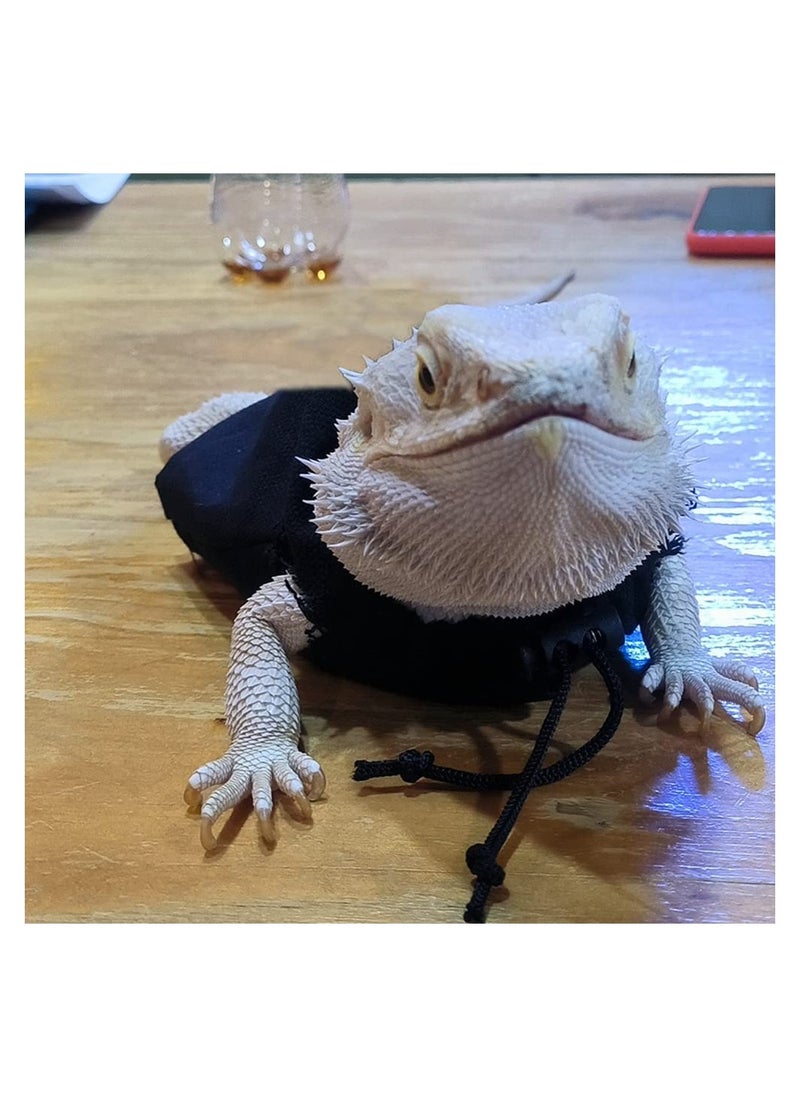 SYOSI 4 Pack Lizard Clothes for Bearded Dragons, with Straw Hat Set Reptile Apparel Handmade Sleeveless T-Shirt Vest for Lizard Bearded Dragon Crested Gecko Chameleon (L, 4 Pack Set)  - Image 4