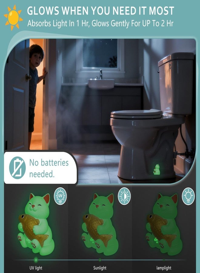 boeemi Cat Toilet Bolt Covers Decorative - 2PCS Toilet Screw Caps Glow in the Dark for Most Floor Bolts, PLA Material, Fun Bathroom Decor Gift - Image 5