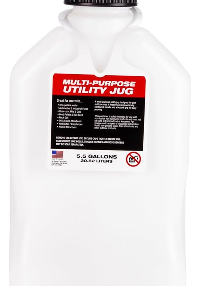 VP Racing 5.5 Gallon Motorsport Racing Liquid Container Utility Jug with Contoured Handle and Rubber Gaskets, White - Image 3