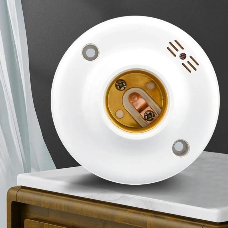 Smart IC Lamp Holder 7x7x4.5cm Fire-Resistant PC - Contactless Noiseless Operation E27 Screw Mount - Dual Sound Light Sensors for Corridors Staircases - Image 5