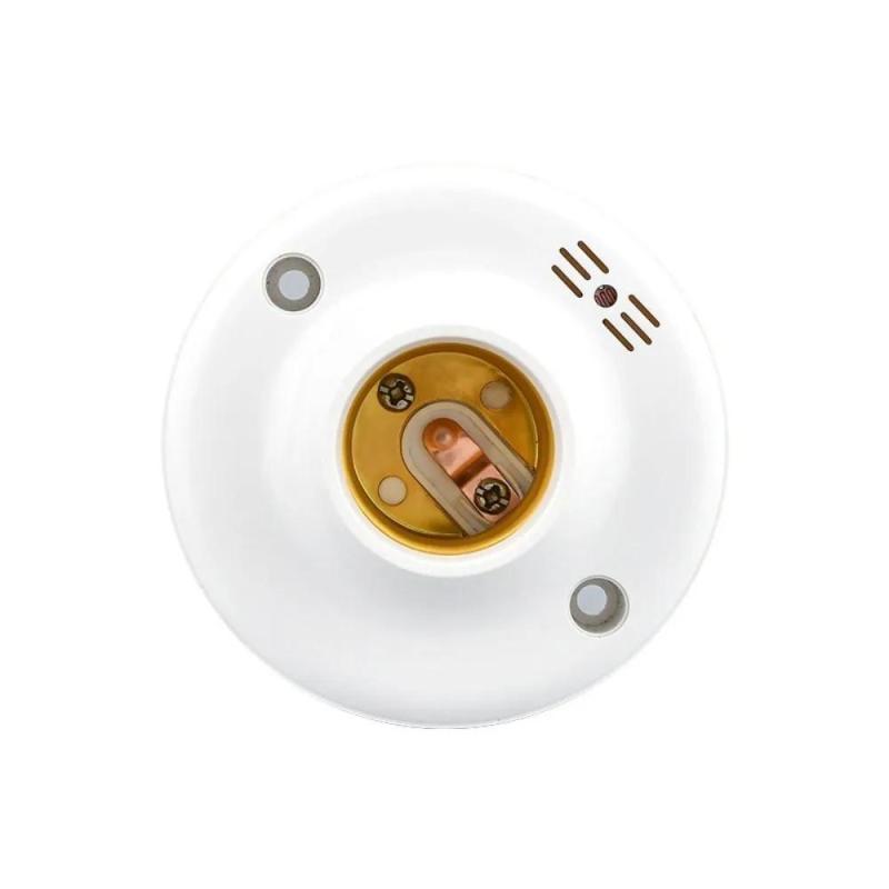 Smart IC Lamp Holder 7x7x4.5cm Fire-Resistant PC - Contactless Noiseless Operation E27 Screw Mount - Dual Sound Light Sensors for Corridors Staircases - Image 1