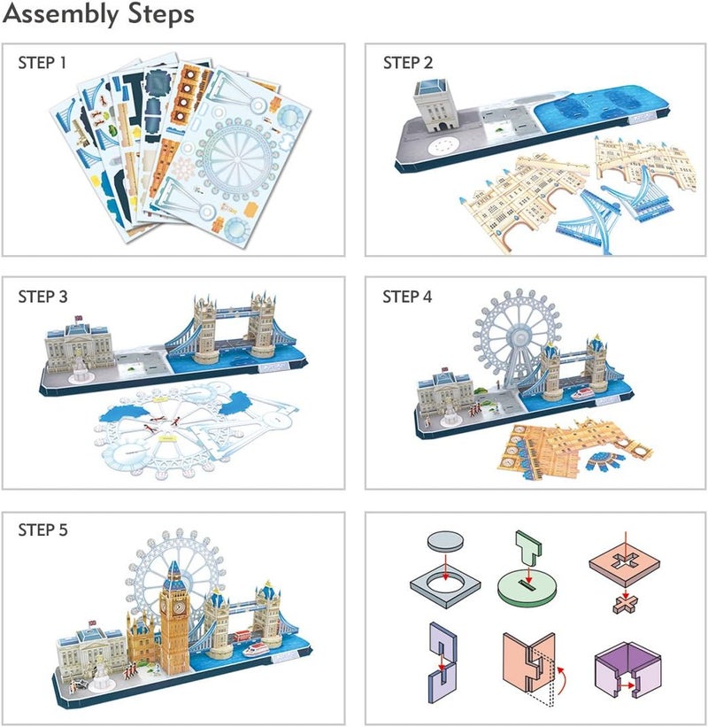 كيوبيك فن CubicFun 3D Puzzles City Line London 107 Pieces - Image 5
