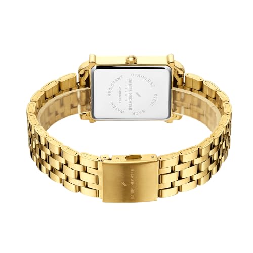 Daniel Hechter Paris Etoile Collection Watch for Men Two-Tone Analog Watch Silver Rectangular Dial, Gold & Silver Stainless Steel Strap, Day & Date Display, Quartz Movement Stylish Formal - Image 5
