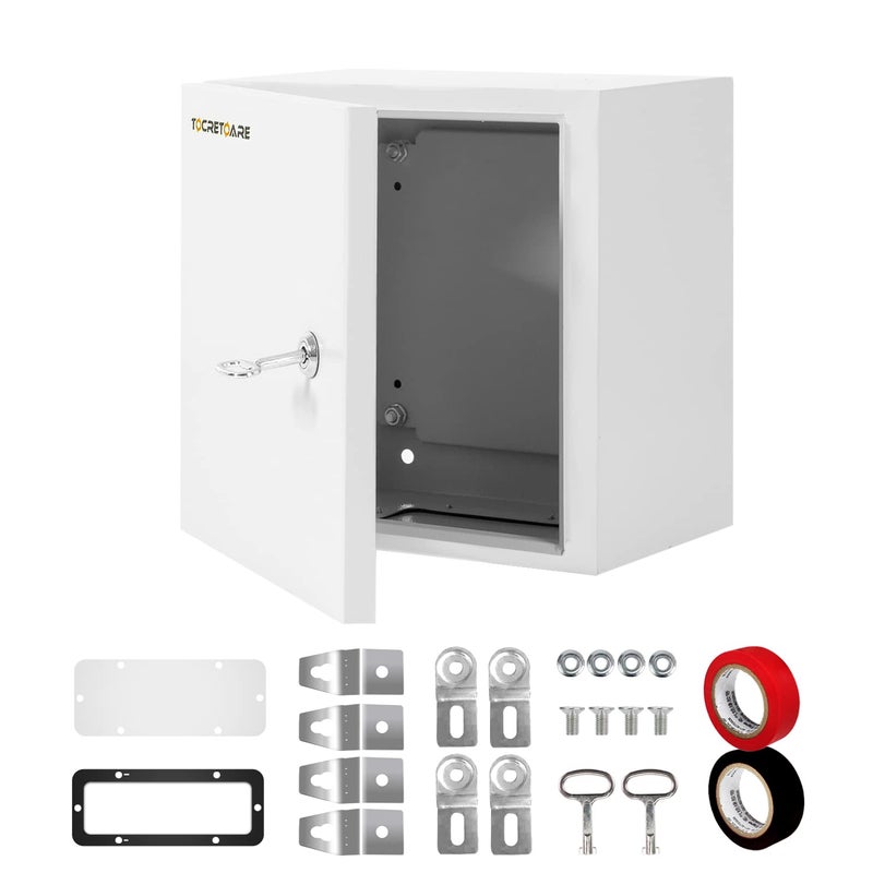 TOCRETOARE Outdoor Electrical Junction Box 12 x 12 x8 NEMA 4X Enclosure Box Wall Mounted IP66 Waterproof Dustproof Lockable Metal Junction Box