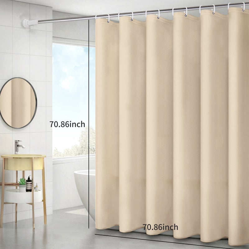 ستارة دش صلبة 6 × 6 أقدام - ستائر حمام مضادة للماء من مادة البيفا (PEVA) للاستحمام في الحوض ودش الحمام مع عُيُن معدنية - Image 2