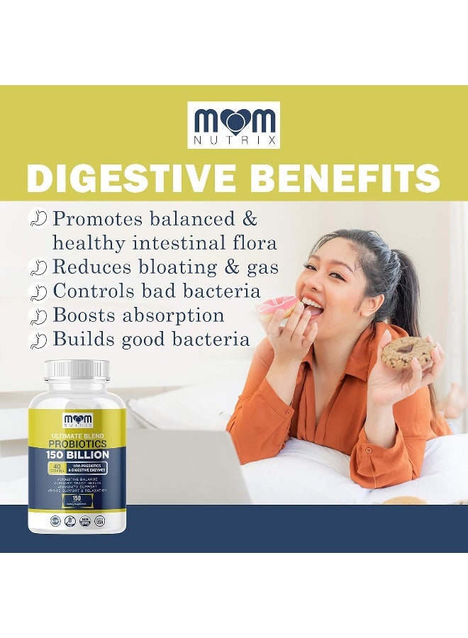 بروبيوتيك ناوتريكس 150 مليار وحدة تشكيل مستعمرة - 40 سلالة من البروبيوتيك للنساء والرجال والبالغين - بروبيوتيك مستقر في درجة حرارة الغرفة مع بريبيوتيك عضوي - بروبيوتيك أسيدوفيلوس - 150 كبسولة - صنع في الولايات المتحدة الأمريكية - Image 3