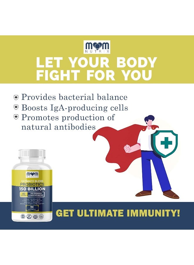 بروبيوتيك ناوتريكس 150 مليار وحدة تشكيل مستعمرة - 40 سلالة من البروبيوتيك للنساء والرجال والبالغين - بروبيوتيك مستقر في درجة حرارة الغرفة مع بريبيوتيك عضوي - بروبيوتيك أسيدوفيلوس - 150 كبسولة - صنع في الولايات المتحدة الأمريكية - Image 4