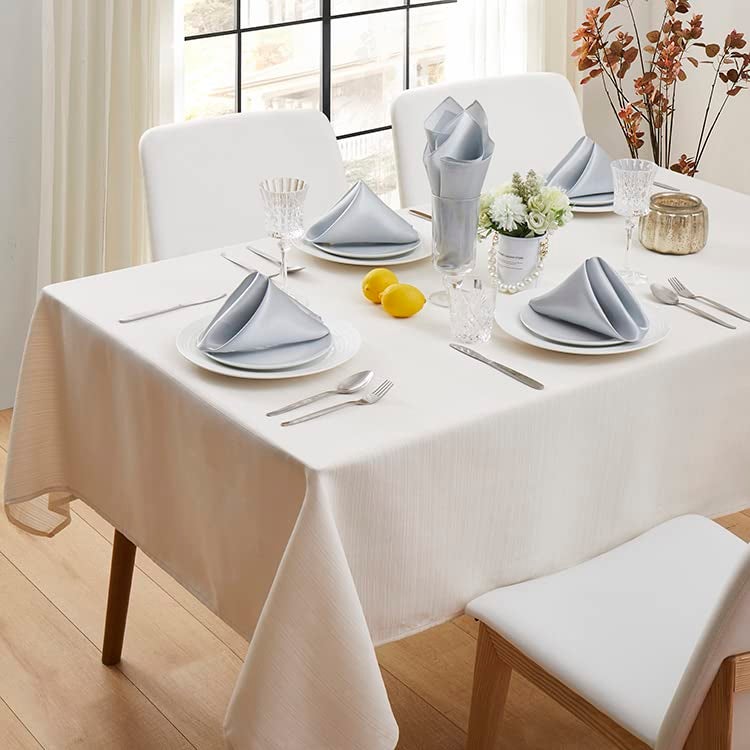 Aormenzy 60 Pack Silver Satin Napkins 17 x 17 Inch Square Cloth Napkins for Wedding Banquet Party Decoration - Image 3
