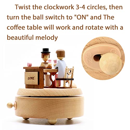 ROSIKING Classical Music Box Revolve Musical Boxes Christmas Birthday Valentine's Day Gifts for Lover, Boyfriend, Girlfriend, Husband, Wife Plays Can't Help Falling in Love - Image 3