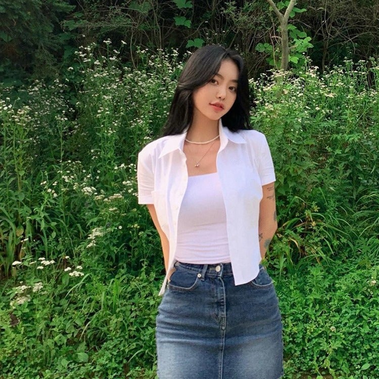 Women's Slim Fit Short Sleeve Polo Shirt 2025 Summer - Image 2