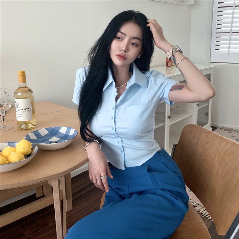 Women's Slim Fit Short Sleeve Polo Shirt 2025 Summer - Image 3
