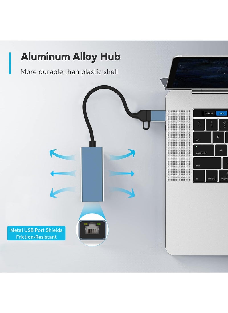 SYOSI SYOSI USB to Ethernet Adapter, USB 3.0/USB C to RJ45 Ethernet Adapter, 100Mbps LAN Adapter, Type C Thunderbolt 3 LAN Network Adapter for Tablet/Mobile/PC/MacBook/Windows/Surface Pro, etc  - Image 4