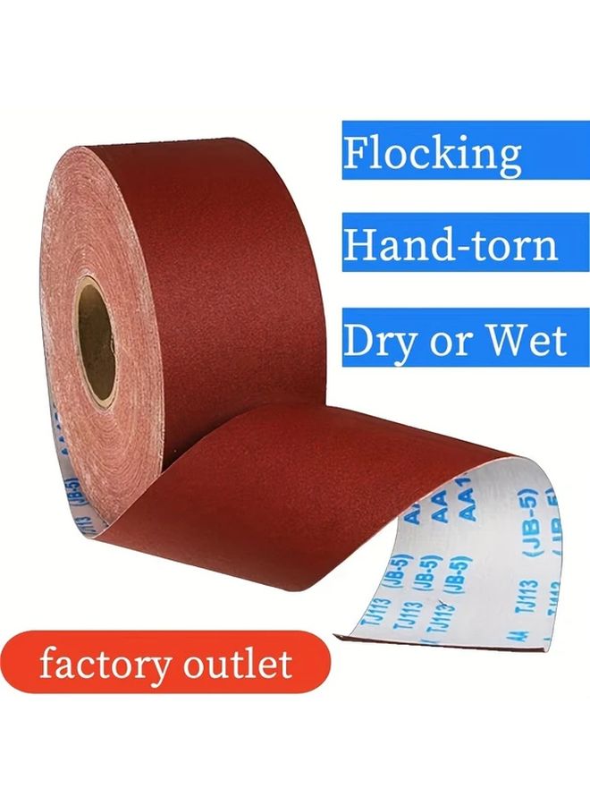 60 600 Grit Sandpaper Roll Hand Tearable Emery Cloth 1 Meter For Metal Woodworking - Image 2