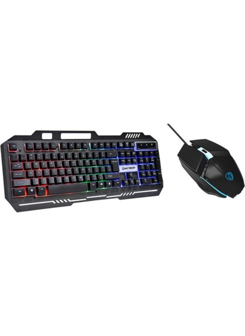 HKM-X86 Quin Black USB Rainbow Backlit Gaming Keyboard + Mouse Set