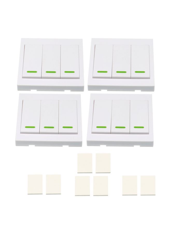 NIBEMINENT 4-Piece 3-Gang Light Switch Set White - Image 1