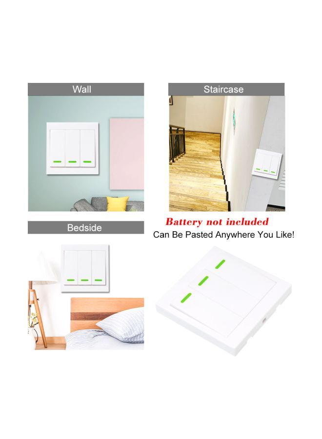 NIBEMINENT 4-Piece 3-Gang Light Switch Set White - Image 4