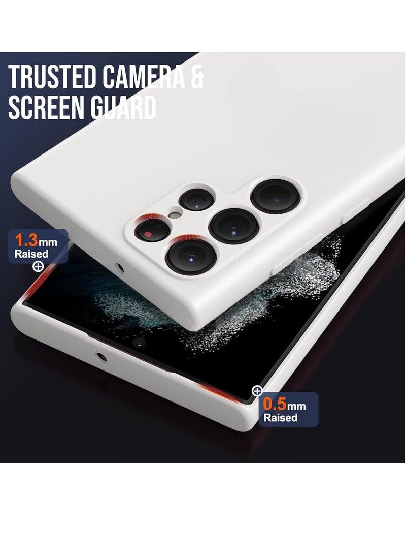 Raxoom Case for Samsung Galaxy S24 Ultra Case, Real Premium Liquid Silicone Case [Velvety Touch], Camera All-Round Protection Case with Microfiber Lining for S24 Ultra 5G (White, S24 Ultra) - Image 2