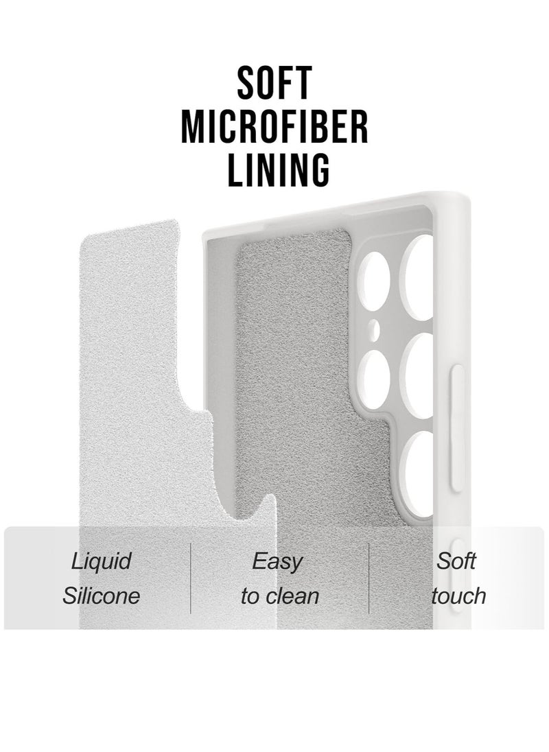 Raxoom Case for Samsung Galaxy S24 Ultra Case, Real Premium Liquid Silicone Case [Velvety Touch], Camera All-Round Protection Case with Microfiber Lining for S24 Ultra 5G (White, S24 Ultra) - Image 5