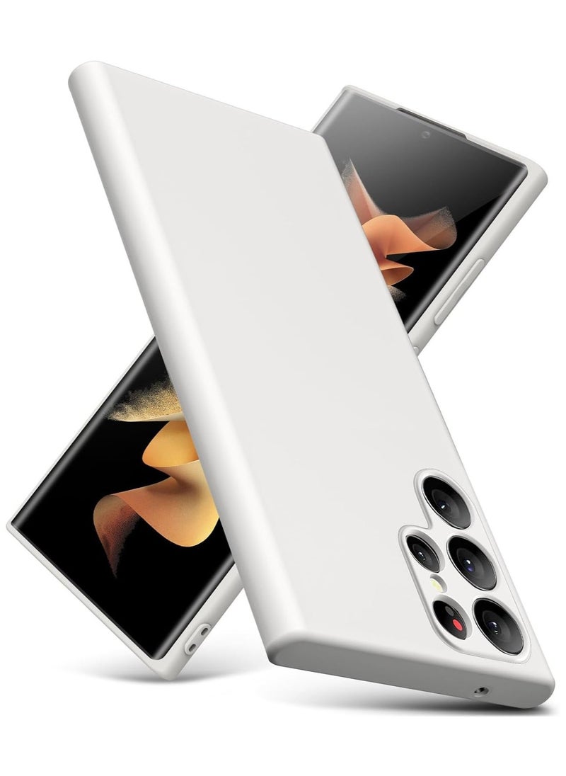 Raxoom Case for Samsung Galaxy S24 Ultra Case, Real Premium Liquid Silicone Case [Velvety Touch], Camera All-Round Protection Case with Microfiber Lining for S24 Ultra 5G (White, S24 Ultra) - Image 1
