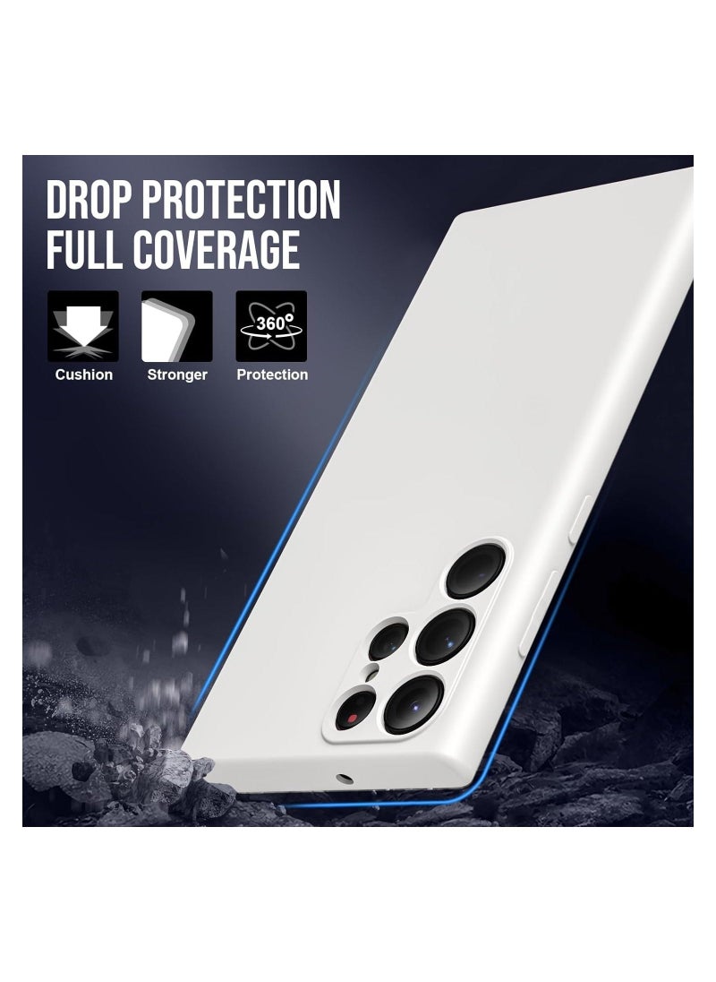 Raxoom Case for Samsung Galaxy S24 Ultra Case, Real Premium Liquid Silicone Case [Velvety Touch], Camera All-Round Protection Case with Microfiber Lining for S24 Ultra 5G (White, S24 Ultra) - Image 3