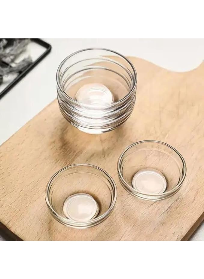 smart serve Smartserve Stackable Glass Bowls Set 240ml Set of 6 Serving Bowls for Snack Fruit Appetizer Dessert Clear Non Porous Glass Scratch Resistant Multipurpose Bowl for Kitchen Transparent  - Image 1