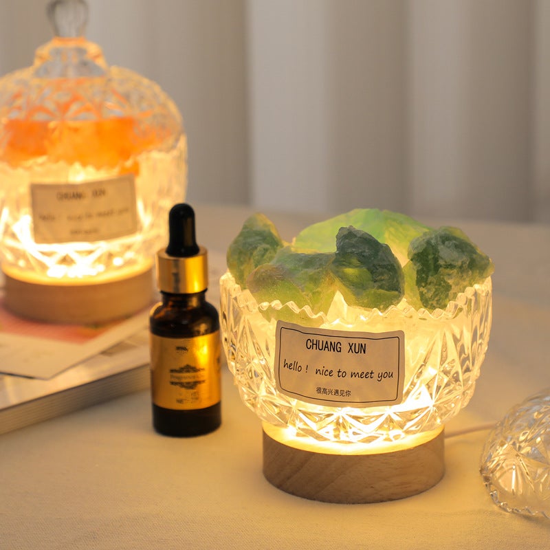 Crown Fireless Aromatherapy Diffuser Stone Ornaments Luminous Crystal Home Indoor Essential Oil Night Light Fragrance Birthday Gift - Image 2