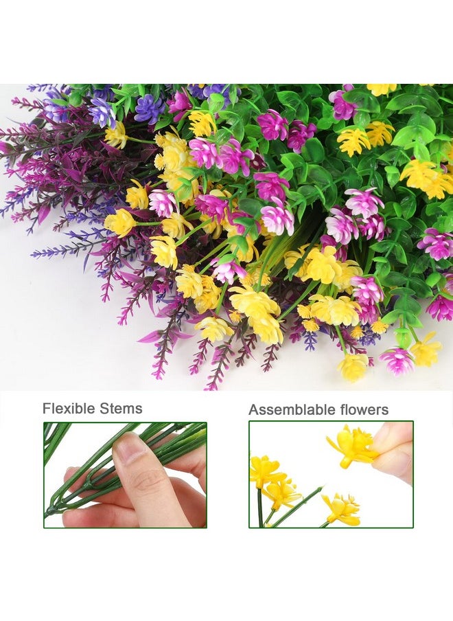 WENYU 18 Bundles Fake Flowers, UV Resistant Artificial Flowers for Outdoors No Fade Faux Plastic Flowers & Plants for Outdoor Planters Outside Garden Porch Window Home Wedding Indoor Decor  - Image 4