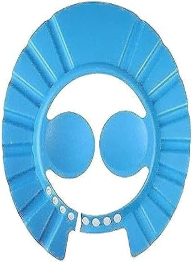 Baby's Adjustable Soft Shower Cap with Ears Protection - Blue
