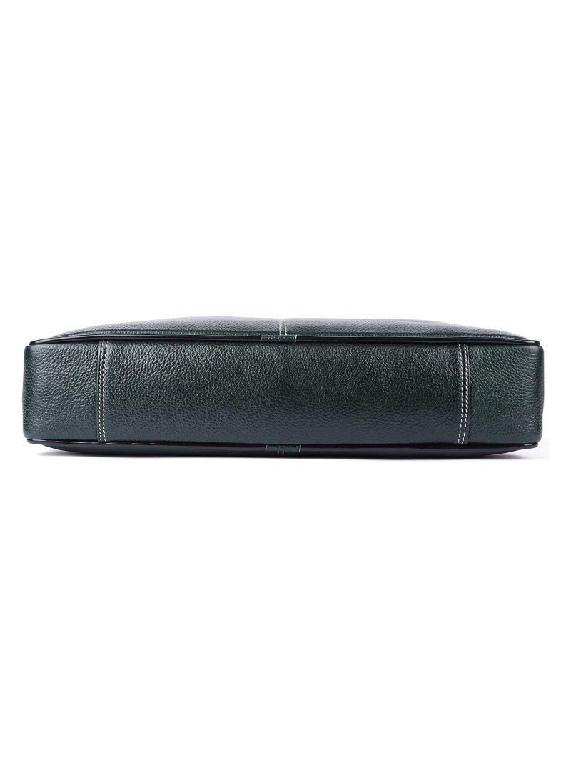 HAMMONDS FLYCATCHER - Leather Laptop Bag for Men/Office Bag for Men, Green |Fits Upto 14 Inch Laptop Bag/MacBook |Leather Bag for Men with Shoulder Straps |Crossbody Laptop Messenger Bag for Men, LB105GR (C76J) - Image 1
