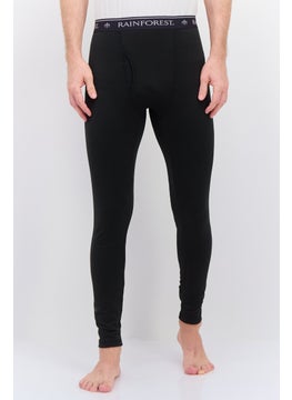 Men Pull On Brand Logo Base Layer Pants, Black