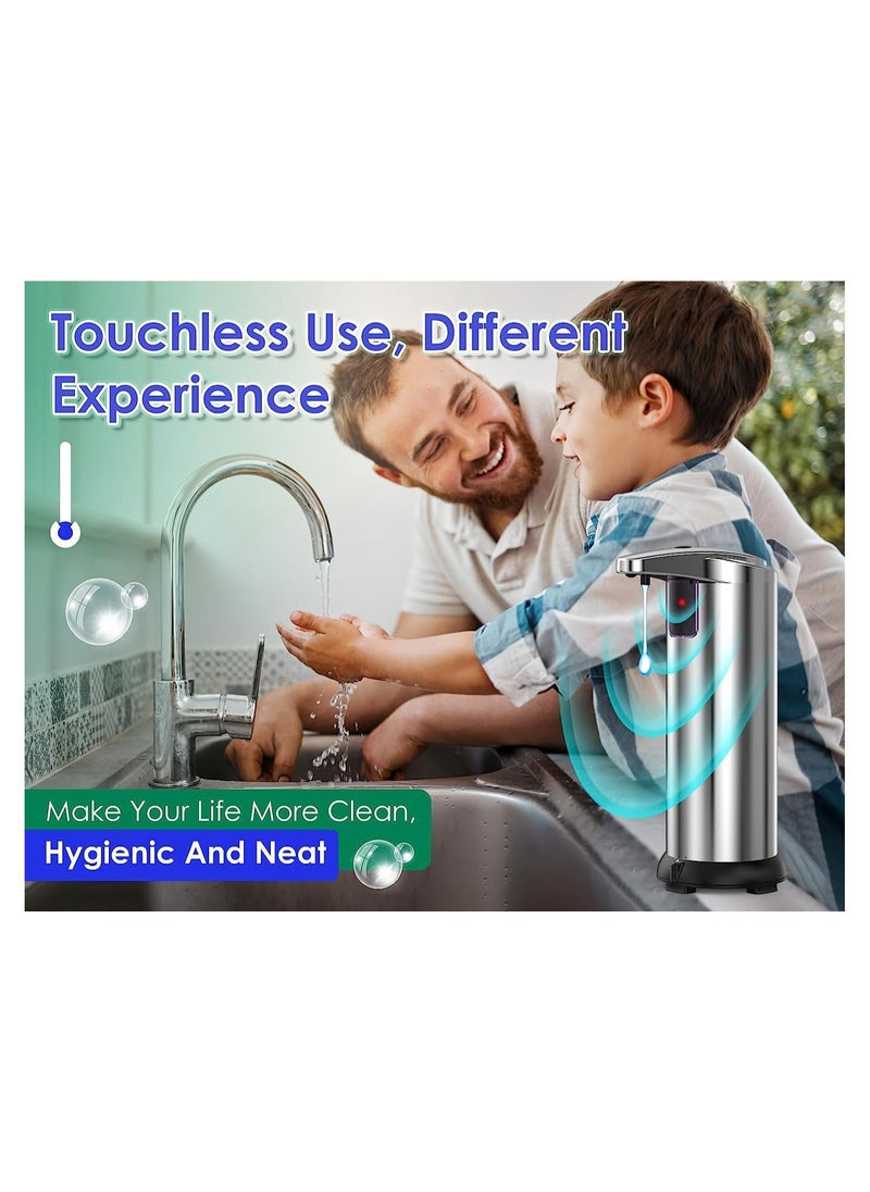General - Automatic Soap Dispenser, Touchless Hand Soap Dispenser 3 Levels Adjustable with Infrared Sensor, Stainless Steel 9.5oz Soap Dispenser Waterproof, Liquid Soap Dispenser for Bathroom Kitchen Home Hotel - Image 1