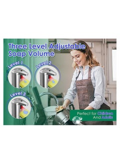 General Automatic Soap Dispenser, Touchless Hand Soap Dispenser 3 Levels Adjustable with Infrared Sensor, Stainless Steel 9.5oz Soap Dispenser Waterproof, Liquid Soap Dispenser for Bathroom Kitchen Home Hotel  - Image 3